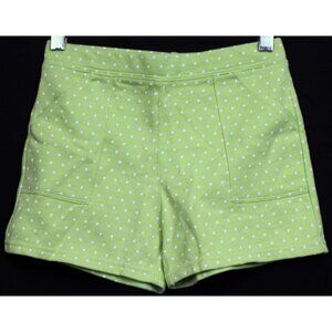 NWOT 2007 Gymboree Candy Apple Green White Polka Dots Shorts sz 7 Cotton Pull on